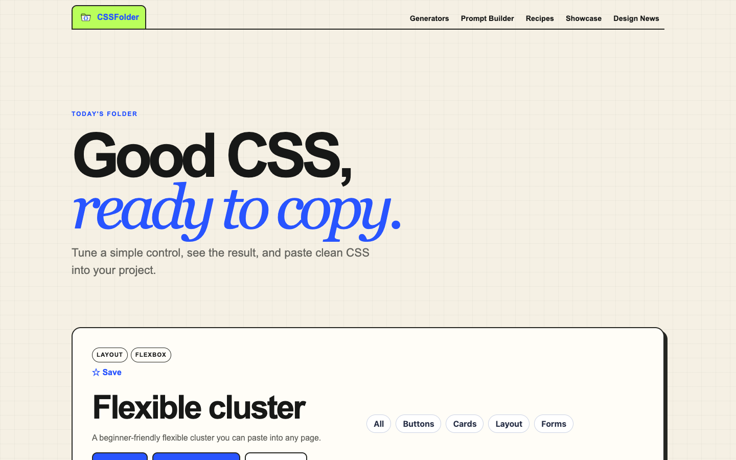 CSS Folder 网站首页截图